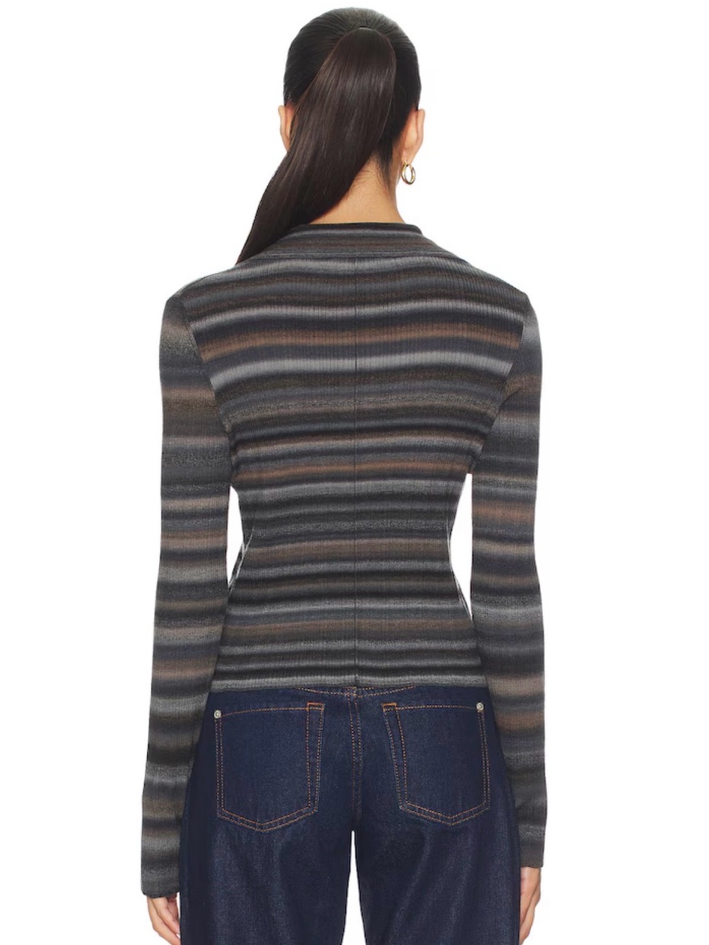 NWT Re/Done Ribbed Polo Cardigan - Picture 2 of 5